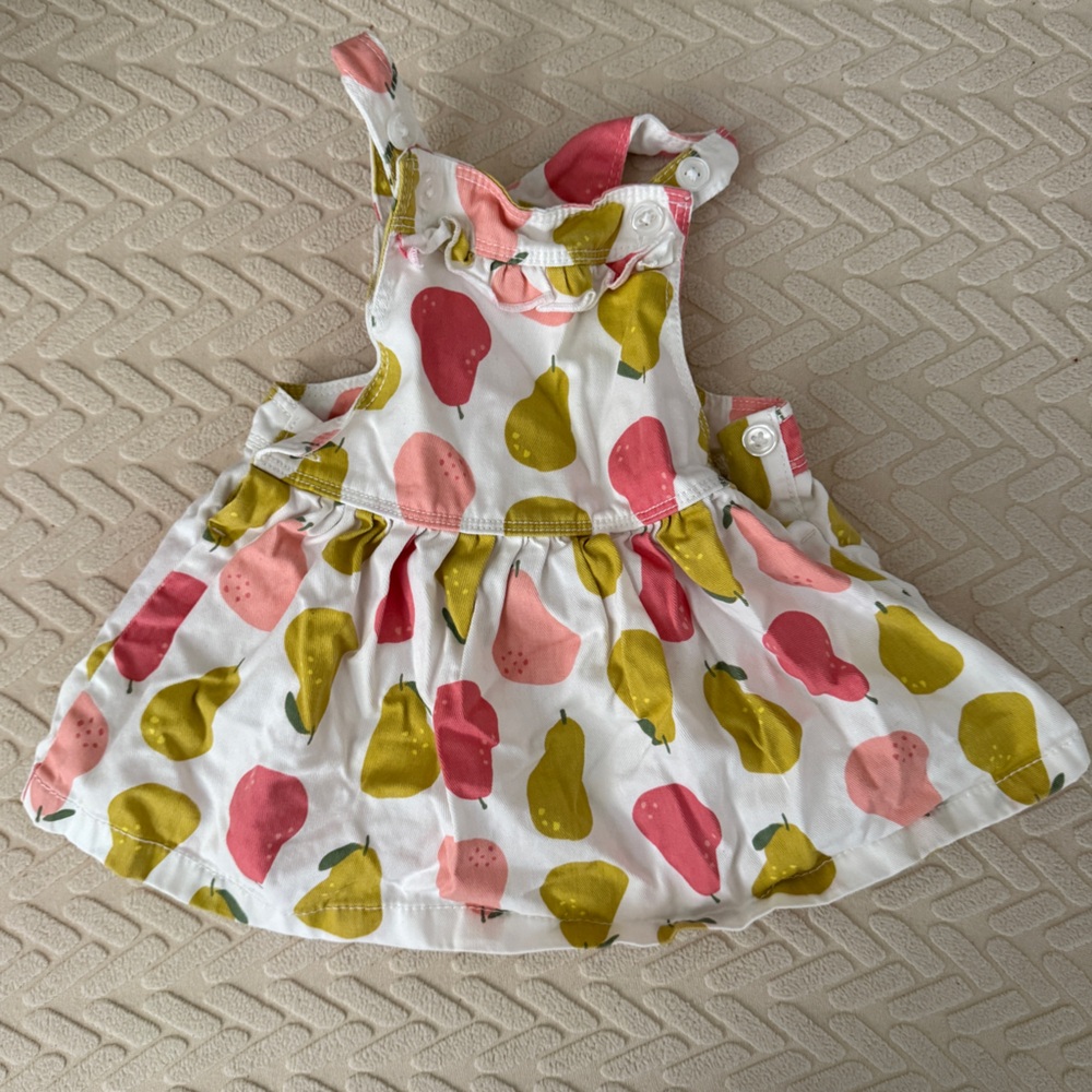 Carter's White Dress with Pink and Yellow Fruit Print